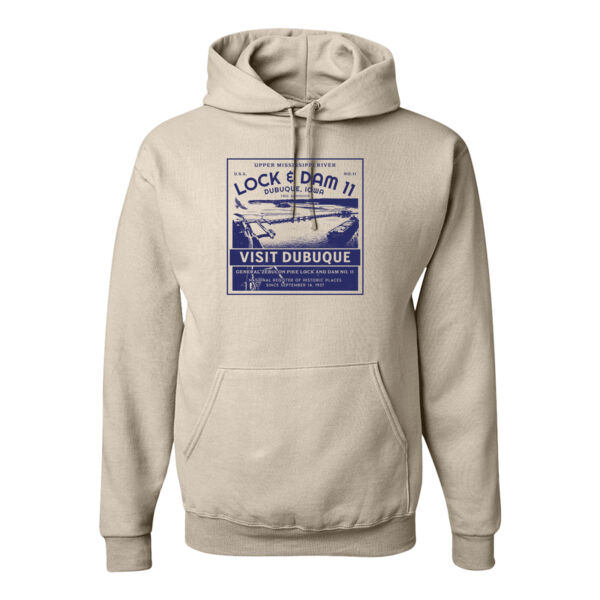 Lock & Dam 11 Dubuque, Iowa Throwback Hoodie Thumbnail