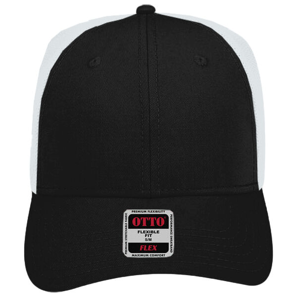 OTTO CAP "OTTO FLEX" Fitted 6 Panel Low Profile Mesh Back Trucker Hat Thumbnail
