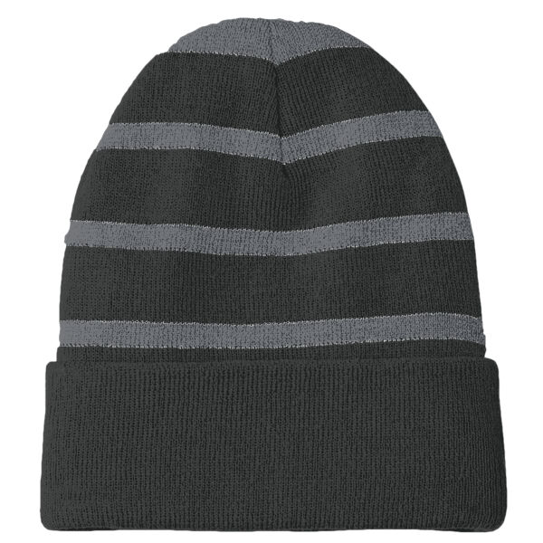 Striped Beanie with Solid Band Thumbnail