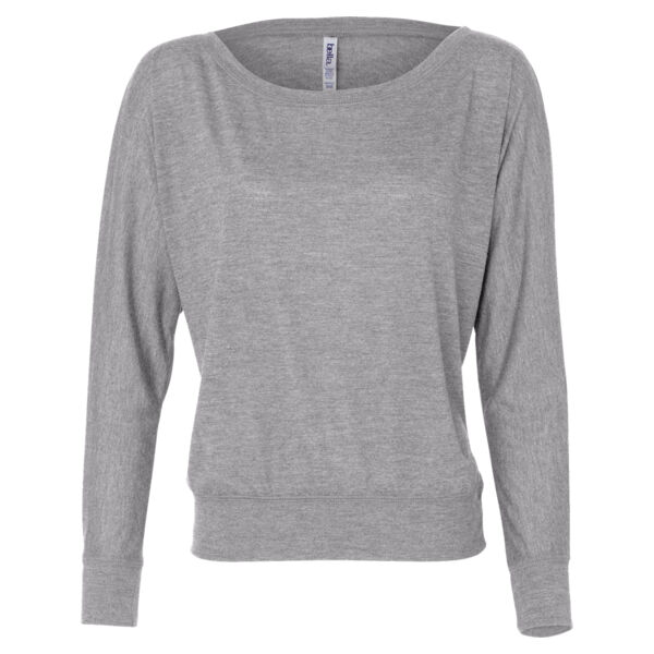 Women's Flowy Long Sleeve Off Shoulder Tee Thumbnail