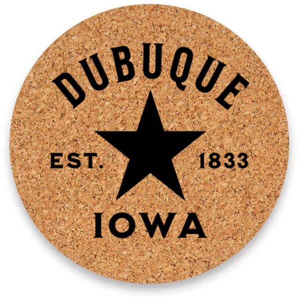 Star of Dubuque Corkboard Coasters Set (4pc) Thumbnail