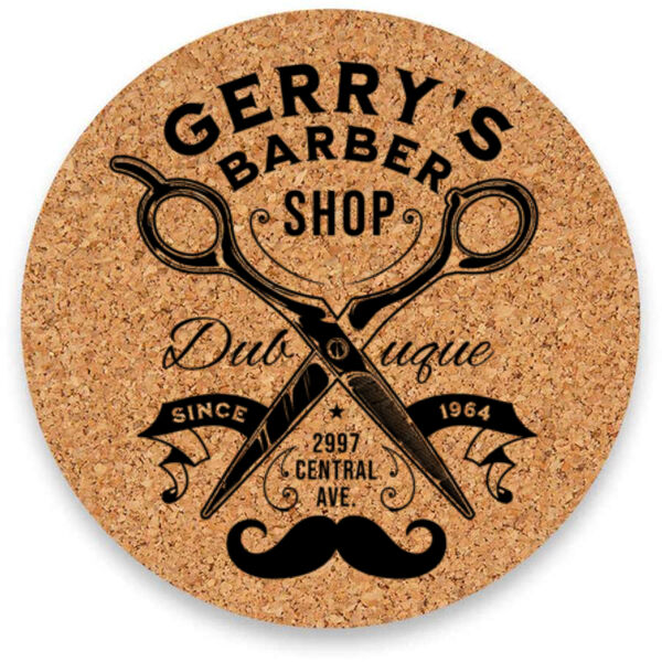 Gerry's Barber Shop Corkboard Coasters Set (4pc) Thumbnail
