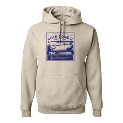 Lock & Dam 11 Dubuque, Iowa Throwback Hoodie Thumbnail