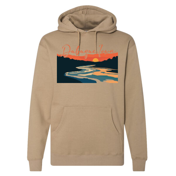 Dubuque, Heart of the Mississippi Retro Hooded Sweatshirt Thumbnail