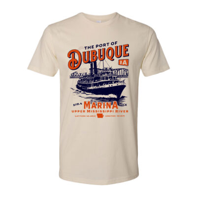 Port of Dubuque, Iowa Marina Throwback T-Shirt Thumbnail