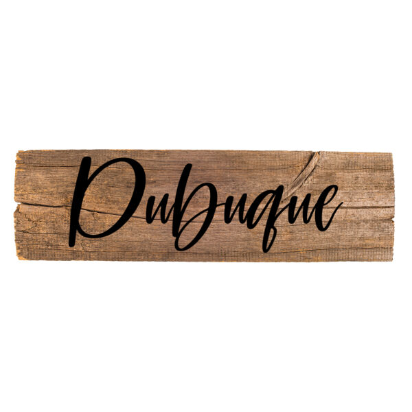 Dubuque, Iowa Script Vintage Sign Thumbnail