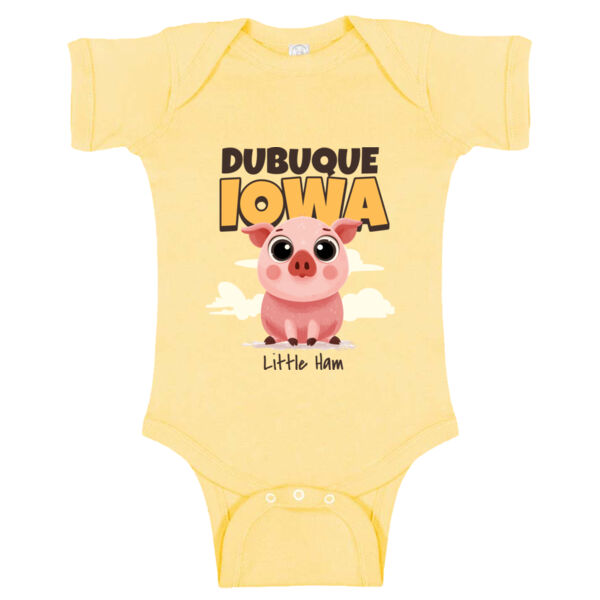 Dubuque, Iowa Little Ham Infant Short Sleeve Baby Rib Bodysuit Thumbnail