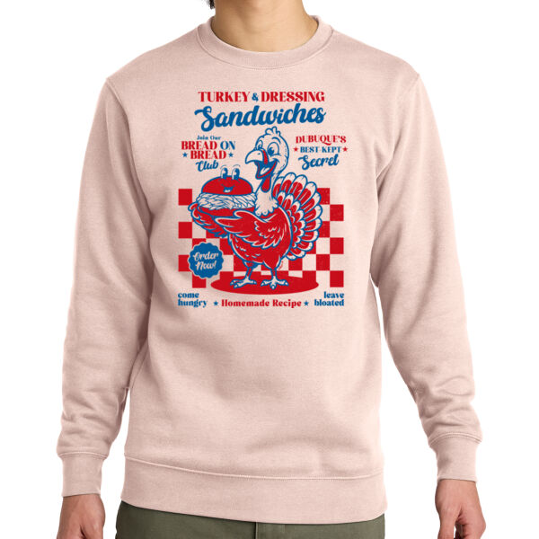 Dubuque's Best Kept Secret Turkey & Dressing Sandwich Fleece Crew Sweatshirt Thumbnail